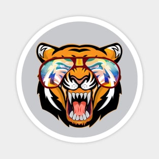 Tiger Face In The Summer Magnet